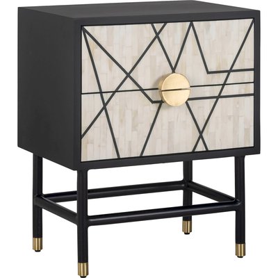 Table de chevet moderne, 2 tiroirs, Novas RECOLLECTION