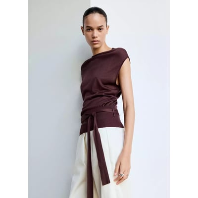 Gilet maille ceinture MANGO