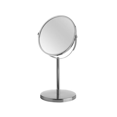 Miroir grossissant (x2) double face en métal argenté WADIGA