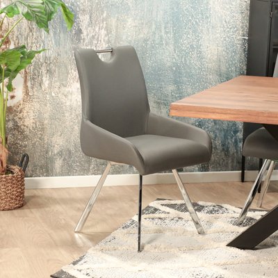 Chaise fauteuil anthracite avec poignée (lot de 2) HELSINKI PIER IMPORT