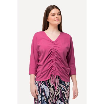 T-shirt col en V et manches 3/4, coton bio ULLA POPKEN