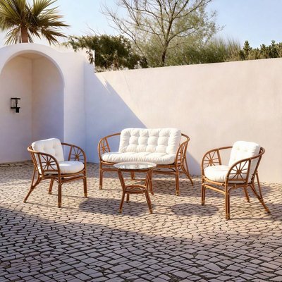 Salon de jardin en rotin 4 places  RATTAN MADE IN MEUBLES 