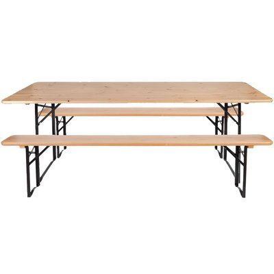 Ensemble table et 2 bancs de jardin Brasserie JARDINDECO