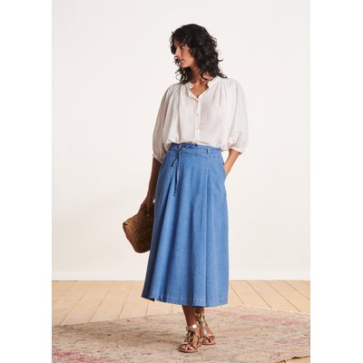 Jupe midi fluide en jean LA FEE MARABOUTEE
