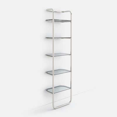 Étagère murale en inox et verre fumé, GIORGIO LA REDOUTE INTERIEURS