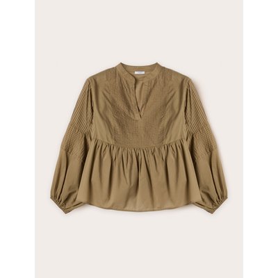 Blusa over in voile di cotone con motivo pieghe MOTIVI