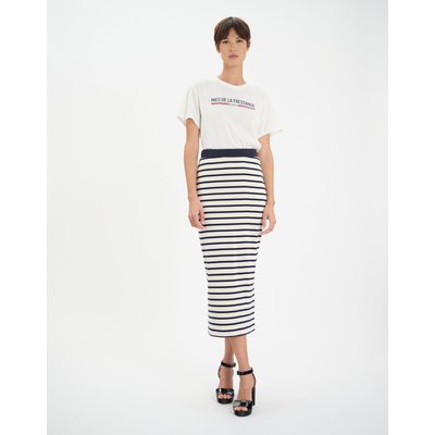Jupe Blandine en coton marine INES DE LA FRESSANGE PARIS