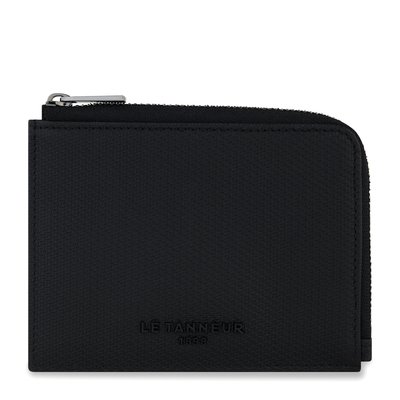 Porte cartes moyen zippé Emile en cuir monogramme LE TANNEUR