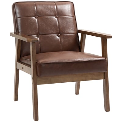 Accent Chair PU Marron HOMCOM