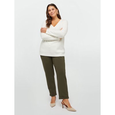 Pull en laine mélangée avec mélange de motifs à torsades et à côtes larges FIORELLA RUBINO