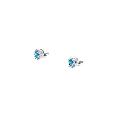 Boucles d'oreilles en argent 925 et oxyde de zirconium et verre CLEOR