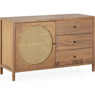 Buffet en bois de cèdre et rotin tressé RECOLLECTION