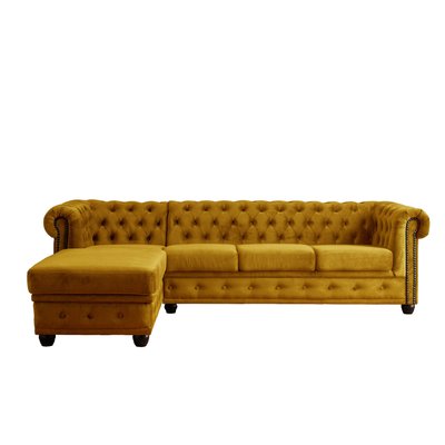 Canapé d'Angle gauche en Velours 4 places - WILLIAM LISA DESIGN