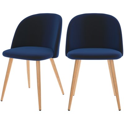 Lot de 2 chaises en velours et pieds en métal - COZY RENDEZ-VOUS DÉCO