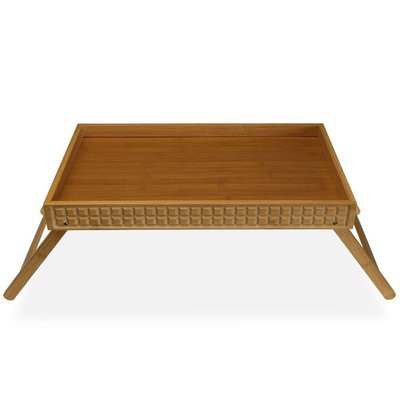 Plateau petit déjeuner au lit en bambou 30x21x50cm WADIGA