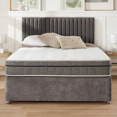 Grant Linen Divan Bed with 4 Drawers and Pocket+ Memory Mattress Set ASPIRE