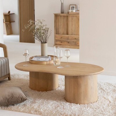 Table basse en vague en bois de manguier  SILAS MADE IN MEUBLES 