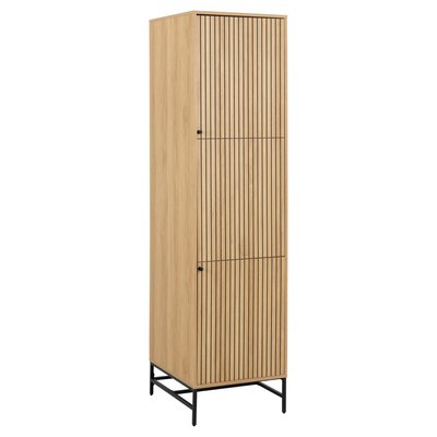 Armoire 2 portes et 2 étagères effet tasseaux BAÏKAL TOILINUX