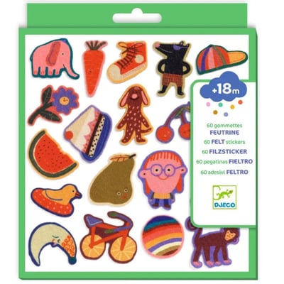 60 gommettes en feutrine - Les rigolos ! DJECO