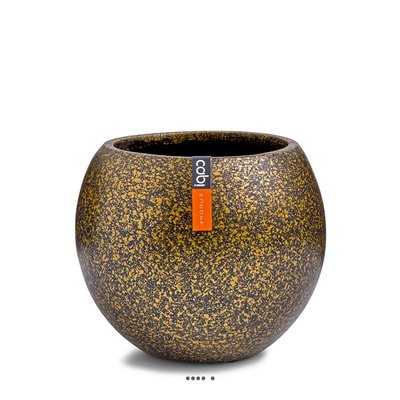Superbe pot Terrazzo forme boule plastique H 10 x D 12 cm Doré ARTIFICIELLES