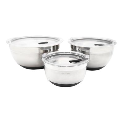 Set de 3 bols inox/noir 16/20/24cm GAM HOTEL