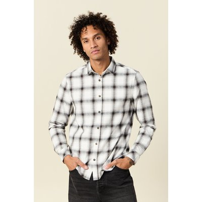 Chemise marine coupe slim avec un col américain et un imprimé moucheté