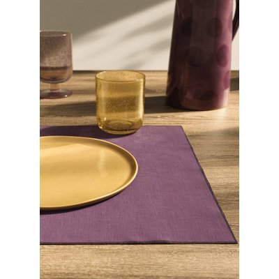Set de table 100 % lin enduit overlock contrasté MANGO HOME