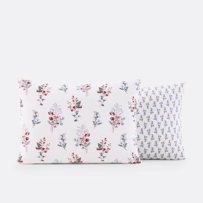 Jeanne Floral 100% Washed Cotton Pillowcase LA REDOUTE INTERIEURS