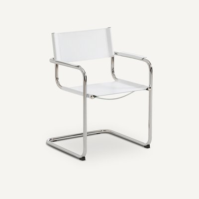 Fauteuil de table croûte de cuir véritable, WInset AM.PM