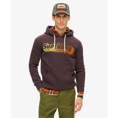 Sweat à capuche à motif floqué délavé SUPERDRY