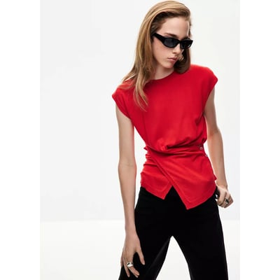 Pull en maille fine drapé MANGO