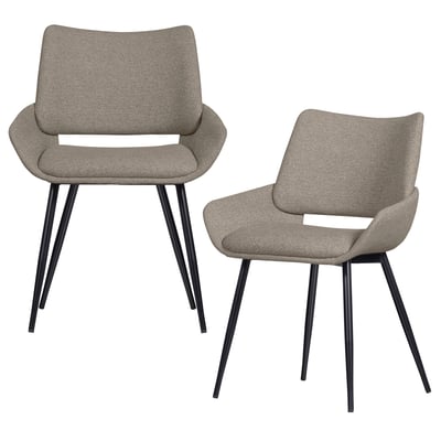 Lot de 2 chaises de table en tissu mélange PARADE WOOOD