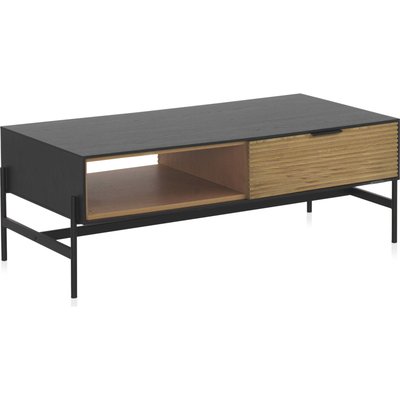 Table basse bois  avec tiroirs et piètement métal RECOLLECTION