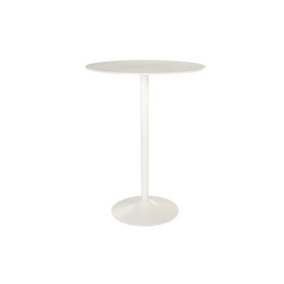 Table haute design ronde en céramique blanche et métal D80 cm MALOU MILIBOO