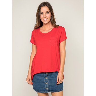 T-shirt Col Rond Broderies Anglaises Focacia DONA LISA