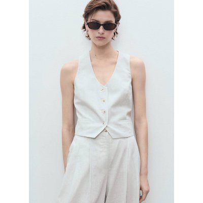 Gilet de costume lin mélangé MANGO