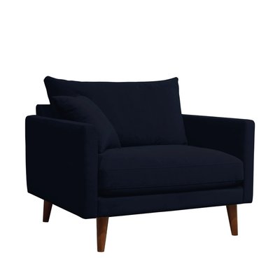 Fauteuil XL en velours pieds bois foncé- VILLABON DRAWER