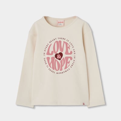 T-shirt fille maille imprimé Love & Hope BOBOLI