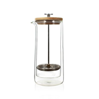 Cafetière à piston en verre double paroi 800 ml, OCTAVE OGO LIVING