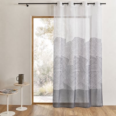 Voilage en Etamine Légère à Motifs Graphiques HOME MAISON