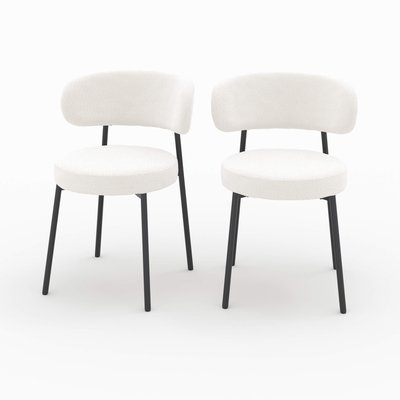 Lot de 2 chaises en tissu bouclé et pieds - MAËLIE RENDEZ-VOUS DÉCO