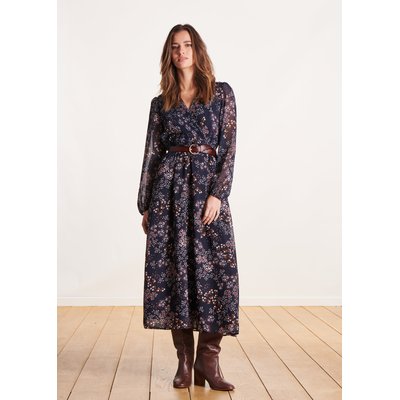 Robe longue cache-cœur à fleurs LA FEE MARABOUTEE