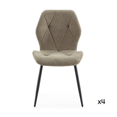 Lot de 4 chaises en tissu avec pieds en métal noir L47,5 cm - LUNA CALICOSY