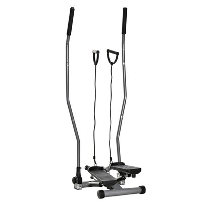 Stepper avec guidon extenseurs écran acier ABS gris noir HOMCOM