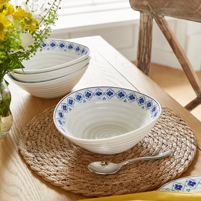 Set of 4 Blue Cereal Bowls SOPHIE CONRAN FOR PORTMEIRION