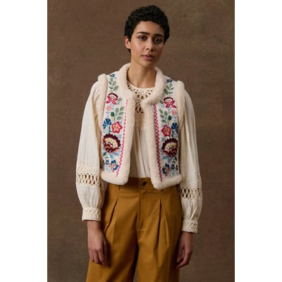 Veste sans manches réversible brodée, RENEE LOUISE MISHA