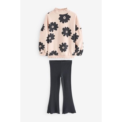 Pantalon évasé côtelé et sweat, ensemble NEXT