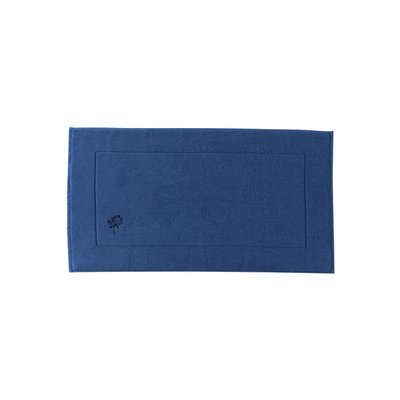 Tapis de bain coton et viscose de bambou ROSABLUE CARRE BLANC