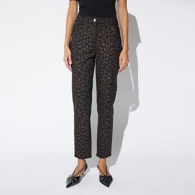 Pantalon imprimé léopard coupe droite LOLA CASADEMUNT