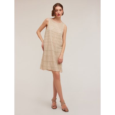 Robe avec doublure, broderie de paillettes et franges de perles MOTIVI